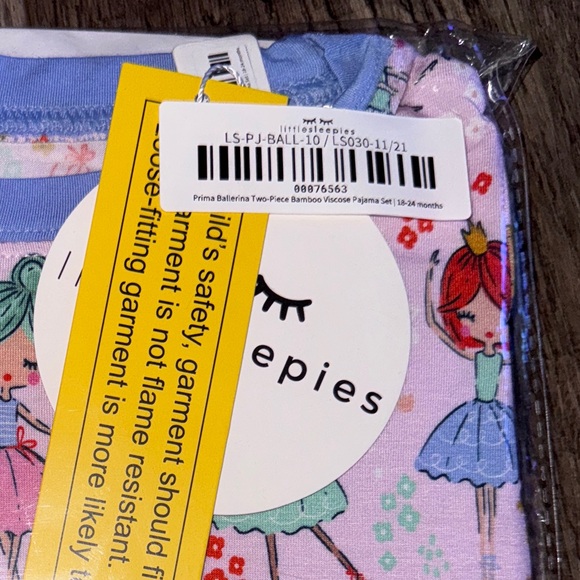 Little Sleepies Baby Bamboo Pajama Set 18-24 months Girls Prima Ballerina Dancer - Picture 4 of 4